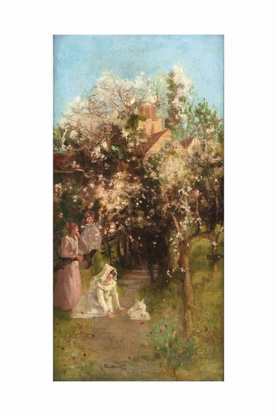 Firma illeggibile Pomeriggio in giardino  - Asta Dipinti del XIX-XX Secolo - Associazione Nazionale - Case d'Asta italiane