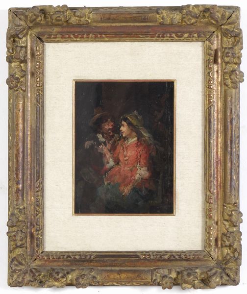 Scuola del XIX secolo Scena di genere  - Asta Dipinti del XIX-XX Secolo - Associazione Nazionale - Case d'Asta italiane