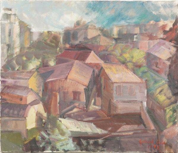 Pittore del XX secolo Veduta di paese, 1983  - Asta Dipinti del XIX-XX Secolo - Associazione Nazionale - Case d'Asta italiane