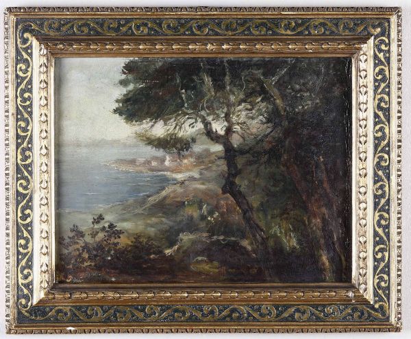 Anonimo del XX secolo Scorcio di promontorio  - Asta Dipinti del XIX-XX Secolo - Associazione Nazionale - Case d'Asta italiane