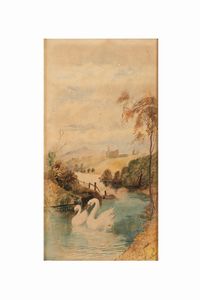 John Teasdale : Cigni  - Asta Dipinti del XIX-XX Secolo - Associazione Nazionale - Case d'Asta italiane