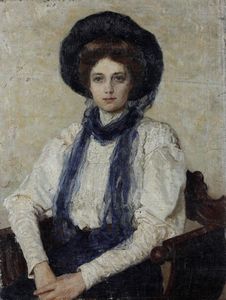 Emilio Longoni - Ritratto femminile