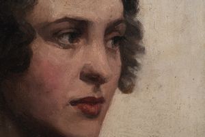 Anonimo del XIX-XX secolo Ritratto di donna con collana di corallo  - Asta Dipinti del XIX-XX Secolo - Associazione Nazionale - Case d'Asta italiane