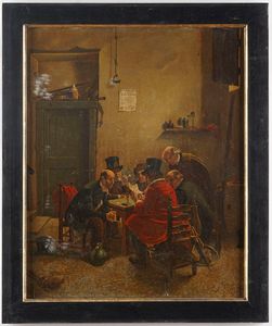 Angelo Inganni - Interno con figure