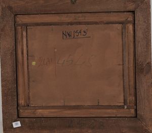 Krycersny, 1950 Veduta cittadina con ponte  - Asta Dipinti del XIX-XX Secolo - Associazione Nazionale - Case d'Asta italiane