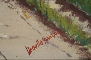 Lionello Scacchetti (XX secolo) Paesaggio  - Asta Dipinti del XIX-XX Secolo - Associazione Nazionale - Case d'Asta italiane
