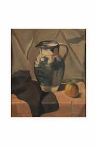 Firmato C. Jaquemont Natura morta con brocca  - Asta Dipinti del XIX-XX Secolo - Associazione Nazionale - Case d'Asta italiane