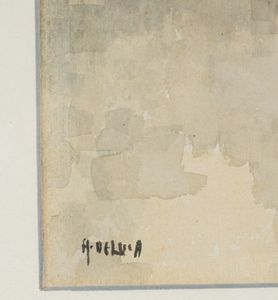 Arturo De Luca : Scena di paese  - Asta Dipinti del XIX-XX Secolo - Associazione Nazionale - Case d'Asta italiane