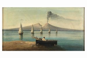 Anonimo del XIX-XX secolo Baia di Napoli  - Asta Dipinti del XIX-XX Secolo - Associazione Nazionale - Case d'Asta italiane
