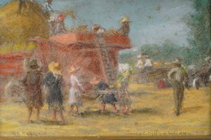 G. C. Magis (XX secolo) Contadini  - Asta Dipinti del XIX-XX Secolo - Associazione Nazionale - Case d'Asta italiane