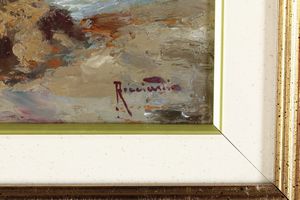Oscar Ricciardi : Paesaggio costiero  - Asta Dipinti del XIX-XX Secolo - Associazione Nazionale - Case d'Asta italiane
