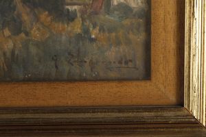 GIOVANNI ZANGRANDO : Paesaggio  - Asta Dipinti del XIX-XX Secolo - Associazione Nazionale - Case d'Asta italiane