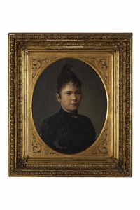 Pittore del XIX-XX secolo Ritratto maschile e ritratto femminile  - Asta Dipinti del XIX-XX Secolo - Associazione Nazionale - Case d'Asta italiane