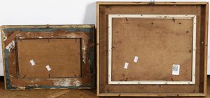 Due dipinti ad olio su tavoletta, XIX-XX secolo Chiesa e Montagne  - Asta Dipinti del XIX-XX Secolo - Associazione Nazionale - Case d'Asta italiane