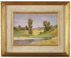 Noel Quintavalle (Noelqui) : Paesaggio fluviale  - Asta Dipinti del XIX-XX Secolo - Associazione Nazionale - Case d'Asta italiane