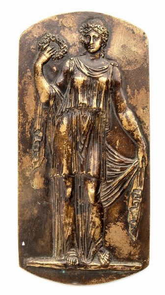 Figura femminile  - Asta Placchette, Medaglie, Sculture e Ceramiche dal XIV al XIX secolo - Associazione Nazionale - Case d'Asta italiane