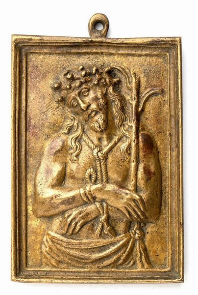Maestro dei Santi Penitenziali : Ecce Homo  - Asta Placchette, Medaglie, Sculture e Ceramiche dal XIV al XIX secolo - Associazione Nazionale - Case d'Asta italiane