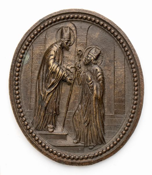 Due vescovi sul sagrato di una Chiesa  - Asta Placchette, Medaglie, Sculture e Ceramiche dal XIV al XIX secolo - Associazione Nazionale - Case d'Asta italiane