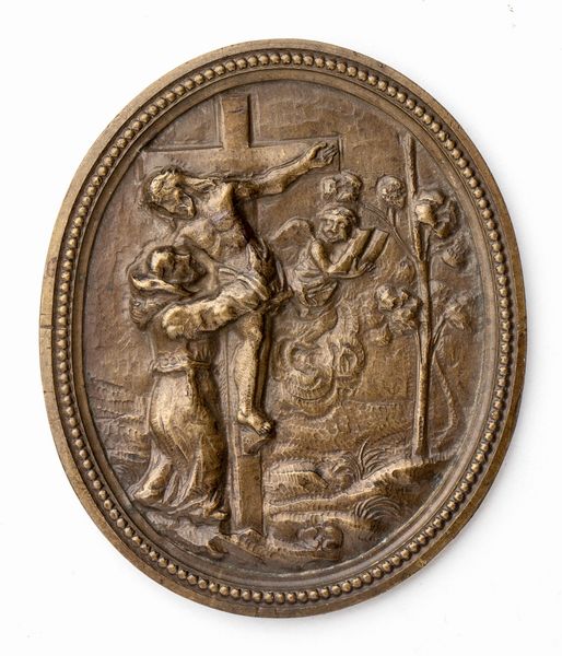 San Francesco abbraccia il Cristo crocefisso  - Asta Placchette, Medaglie, Sculture e Ceramiche dal XIV al XIX secolo - Associazione Nazionale - Case d'Asta italiane