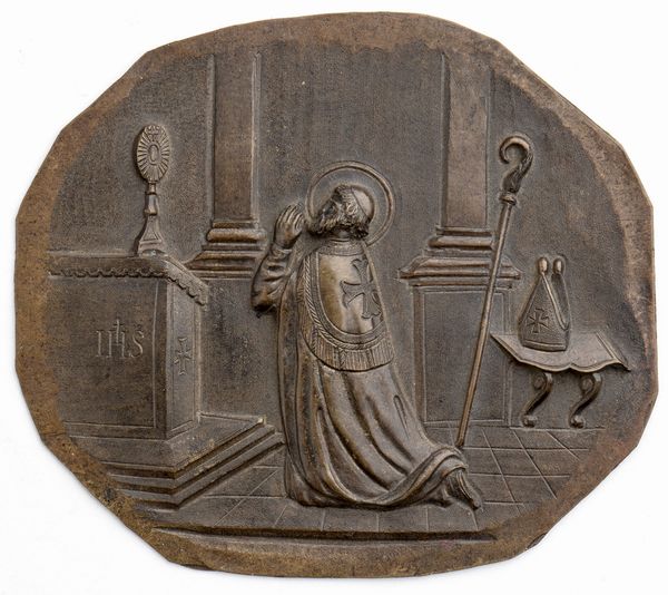 Vescovo in preghiera  - Asta Placchette, Medaglie, Sculture e Ceramiche dal XIV al XIX secolo - Associazione Nazionale - Case d'Asta italiane