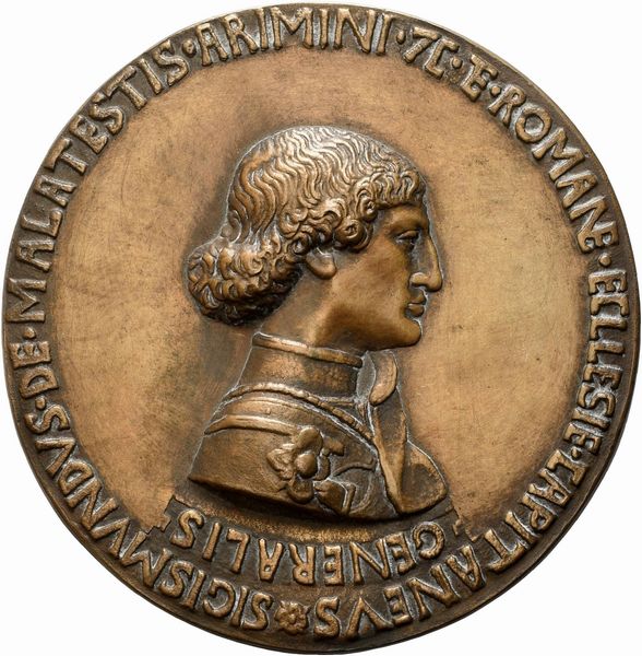 Antonio di Puccio Pisanello : Sigismondo Pandolfo Malatesta (1417-1468)  - Asta Placchette, Medaglie, Sculture e Ceramiche dal XIV al XIX secolo - Associazione Nazionale - Case d'Asta italiane