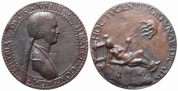 Elisabetta Gonzaga (1471 – 1526) duchessa di Urbino  - Asta Placchette, Medaglie, Sculture e Ceramiche dal XIV al XIX secolo - Associazione Nazionale - Case d'Asta italiane