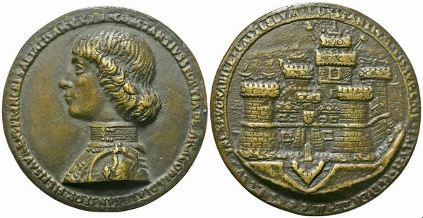 Gianfrancesco Enzola Parmense : Costanzo I Sforza (1473-1483)  - Asta Placchette, Medaglie, Sculture e Ceramiche dal XIV al XIX secolo - Associazione Nazionale - Case d'Asta italiane