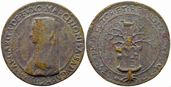 Margherita di Foix (1473-1536) Marchesa di Saluzzo  - Asta Placchette, Medaglie, Sculture e Ceramiche dal XIV al XIX secolo - Associazione Nazionale - Case d'Asta italiane