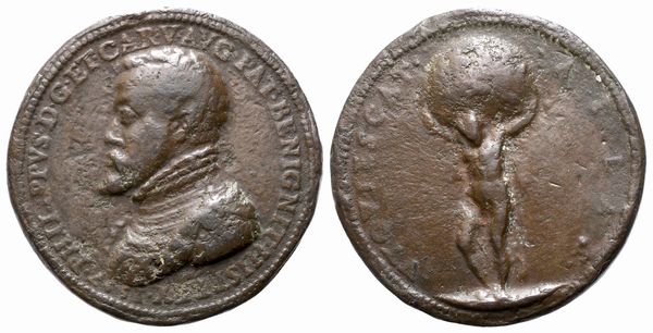Filippo II (1527 – 1598)  - Asta Placchette, Medaglie, Sculture e Ceramiche dal XIV al XIX secolo - Associazione Nazionale - Case d'Asta italiane