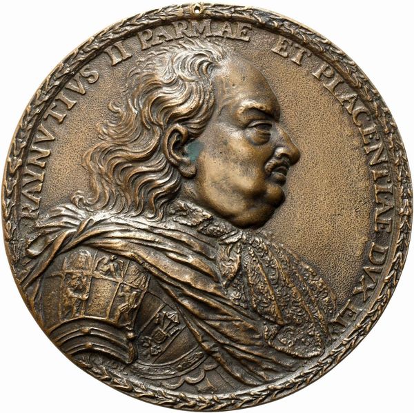 Cesare Fiori : Ranuccio Farnese (1630 – 1694) Duca di Parma e Piacenza  - Asta Placchette, Medaglie, Sculture e Ceramiche dal XIV al XIX secolo - Associazione Nazionale - Case d'Asta italiane