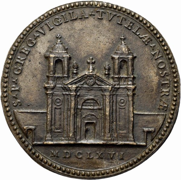 Monte Porzio Catone - riedificazione della chiesa  - Asta Placchette, Medaglie, Sculture e Ceramiche dal XIV al XIX secolo - Associazione Nazionale - Case d'Asta italiane