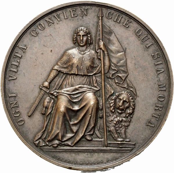 Antonio Fabris : Venezia - Governo Provvisorio (1848 – 1849)  - Asta Placchette, Medaglie, Sculture e Ceramiche dal XIV al XIX secolo - Associazione Nazionale - Case d'Asta italiane