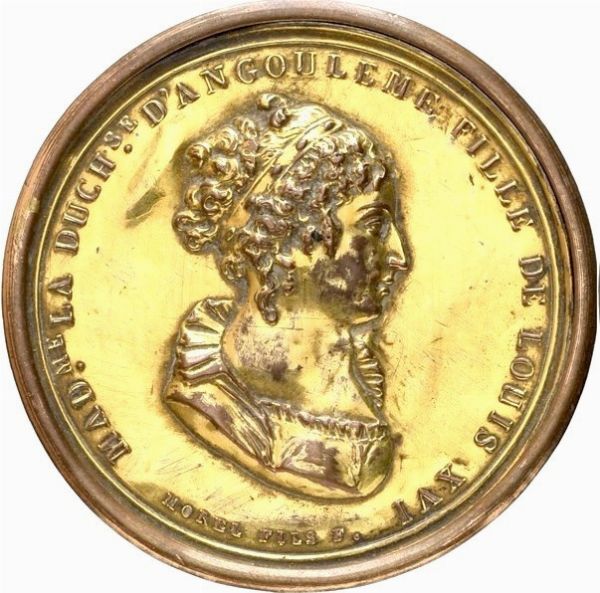 Maria Teresa Carlotta (1778 – 1851) figlia di Luigi XVI  - Asta Placchette, Medaglie, Sculture e Ceramiche dal XIV al XIX secolo - Associazione Nazionale - Case d'Asta italiane