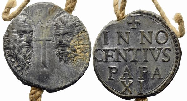 BOLLA PONTIFICIA INNOCENZO XI (1611-1689)  - Asta Placchette, Medaglie, Sculture e Ceramiche dal XIV al XIX secolo - Associazione Nazionale - Case d'Asta italiane