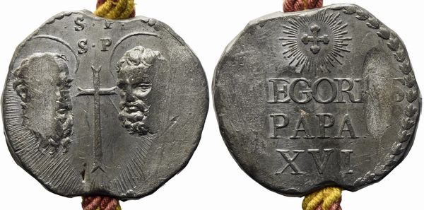 Bolla pontificia GREGORIO XVI (1765-1846)  - Asta Placchette, Medaglie, Sculture e Ceramiche dal XIV al XIX secolo - Associazione Nazionale - Case d'Asta italiane