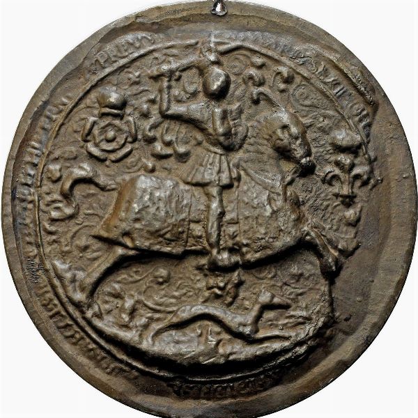 Copia di sigillo francese  - Asta Placchette, Medaglie, Sculture e Ceramiche dal XIV al XIX secolo - Associazione Nazionale - Case d'Asta italiane