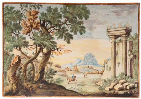 Piastra in ceramica  - Asta Placchette, Medaglie, Sculture e Ceramiche dal XIV al XIX secolo - Associazione Nazionale - Case d'Asta italiane