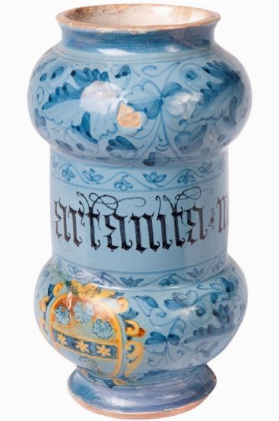 Vaso da farmacia  - Asta Placchette, Medaglie, Sculture e Ceramiche dal XIV al XIX secolo - Associazione Nazionale - Case d'Asta italiane