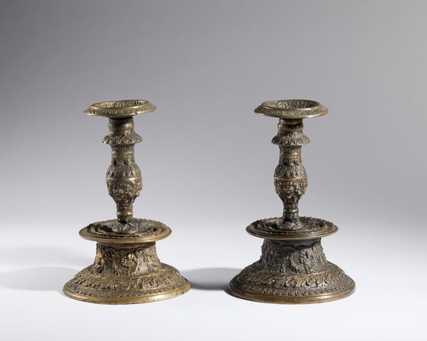 Gaspare Di Girolamo Macrì : Coppia di candelieri  - Asta Placchette, Medaglie, Sculture e Ceramiche dal XIV al XIX secolo - Associazione Nazionale - Case d'Asta italiane