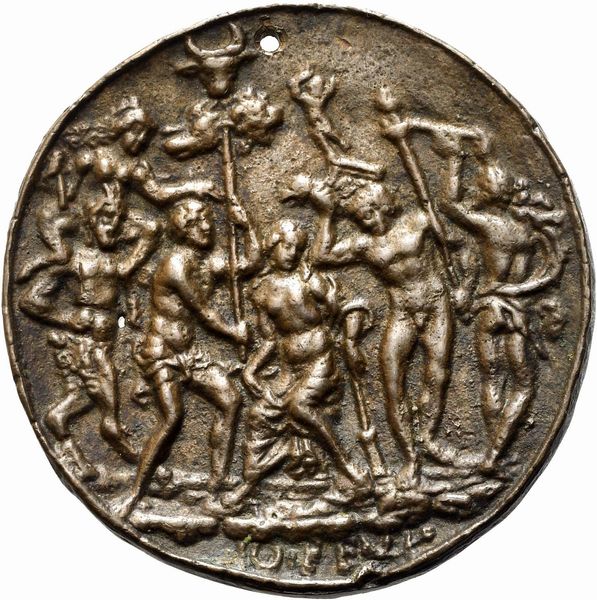 Maestro IO.F.F. (Giovanni Fonduli?) : Arianna a Naxos  - Asta Placchette, Medaglie, Sculture e Ceramiche dal XIV al XIX secolo - Associazione Nazionale - Case d'Asta italiane