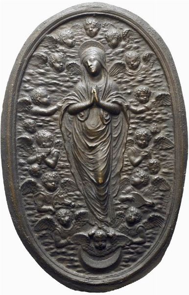 Alvise Rizzardi : Madonna in Gloria  - Asta Placchette, Medaglie, Sculture e Ceramiche dal XIV al XIX secolo - Associazione Nazionale - Case d'Asta italiane