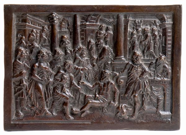 San Pietro guarisce lo storpio  - Asta Placchette, Medaglie, Sculture e Ceramiche dal XIV al XIX secolo - Associazione Nazionale - Case d'Asta italiane