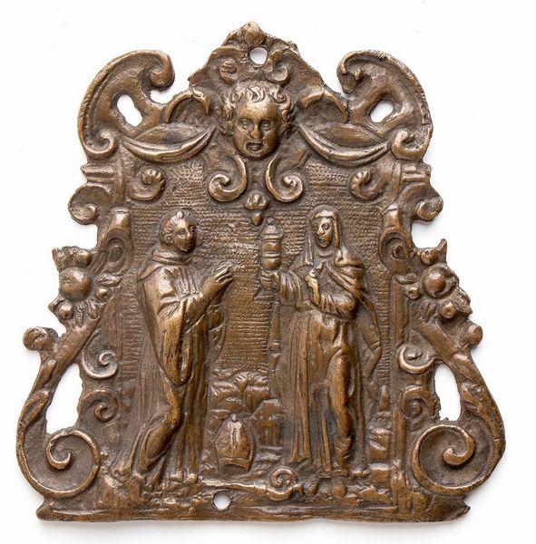 Sant'Agostino e Santa Chiara  - Asta Placchette, Medaglie, Sculture e Ceramiche dal XIV al XIX secolo - Associazione Nazionale - Case d'Asta italiane