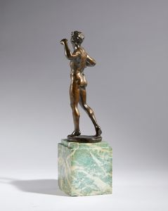 Pietro da Barga : Satiro con cimbali  - Asta Placchette, Medaglie, Sculture e Ceramiche dal XIV al XIX secolo - Associazione Nazionale - Case d'Asta italiane