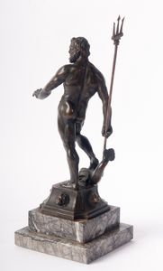 JEAN DE BOULOGNE DETTO GIAMBOLOGNA : Nettuno  - Asta Placchette, Medaglie, Sculture e Ceramiche dal XIV al XIX secolo - Associazione Nazionale - Case d'Asta italiane
