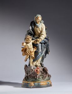 Madonna con Bambino  - Asta Placchette, Medaglie, Sculture e Ceramiche dal XIV al XIX secolo - Associazione Nazionale - Case d'Asta italiane