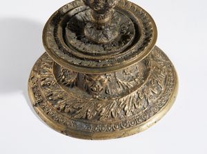 Gaspare Di Girolamo Macrì : Coppia di candelieri  - Asta Placchette, Medaglie, Sculture e Ceramiche dal XIV al XIX secolo - Associazione Nazionale - Case d'Asta italiane