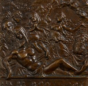 Galeazzo Mondella detto il Moderno : Deposizione  - Asta Placchette, Medaglie, Sculture e Ceramiche dal XIV al XIX secolo - Associazione Nazionale - Case d'Asta italiane