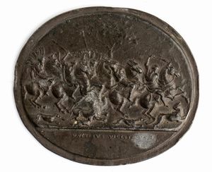 Valerio Belli : Caccia al leone  - Asta Placchette, Medaglie, Sculture e Ceramiche dal XIV al XIX secolo - Associazione Nazionale - Case d'Asta italiane