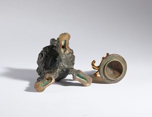 Giuseppe de Levis : Calamaio con ippocampi  - Asta Placchette, Medaglie, Sculture e Ceramiche dal XIV al XIX secolo - Associazione Nazionale - Case d'Asta italiane